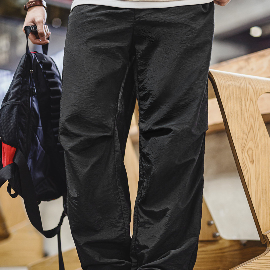 美式山系傘兵褲戶外薄款塔絲隆直筒機能休閒長褲子男士春
