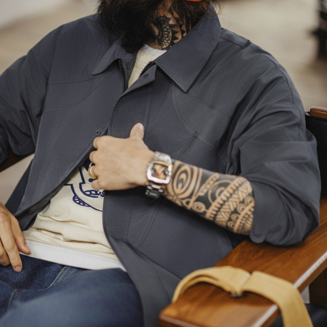 美式機能風三防夾克立領運動訓練防水灰色薄款外套男春季