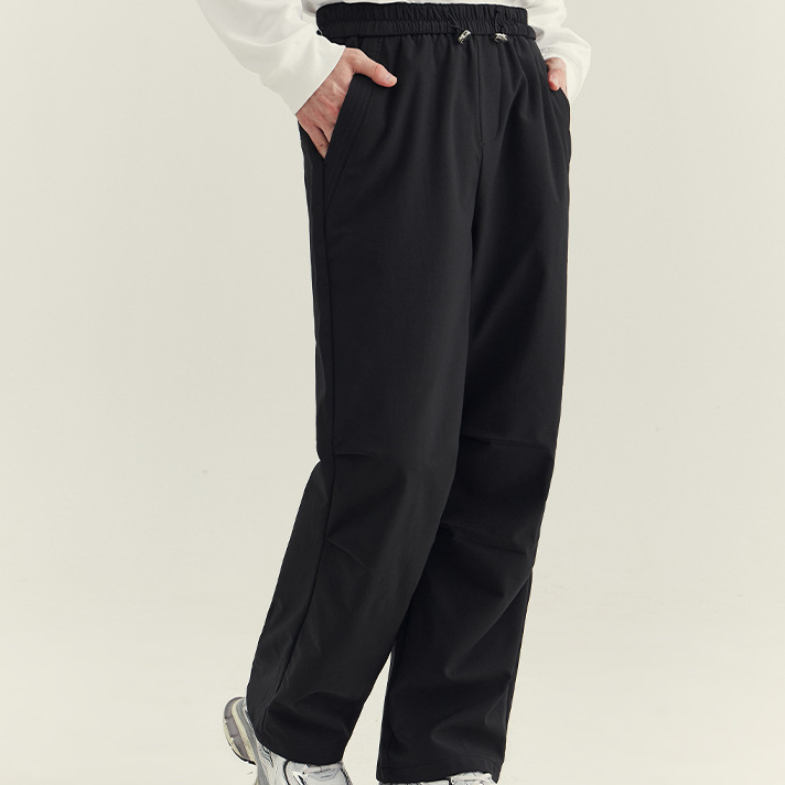 戶外傘兵工裝褲子男秋季高級感百搭抽繩男士直筒休閒長褲