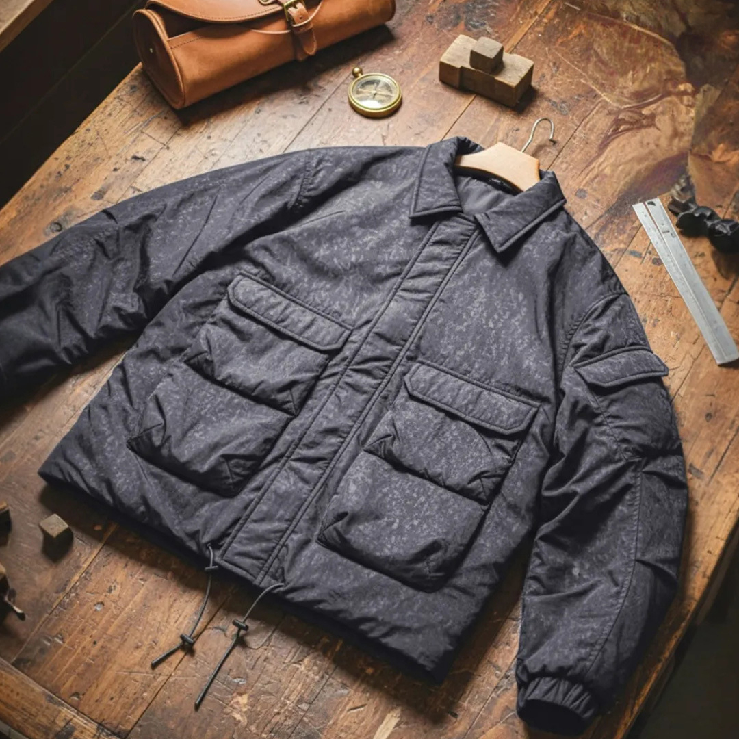 美式復古仿蠟染M65獵裝夾克立領保暖硬漢棉服外套男秋冬
