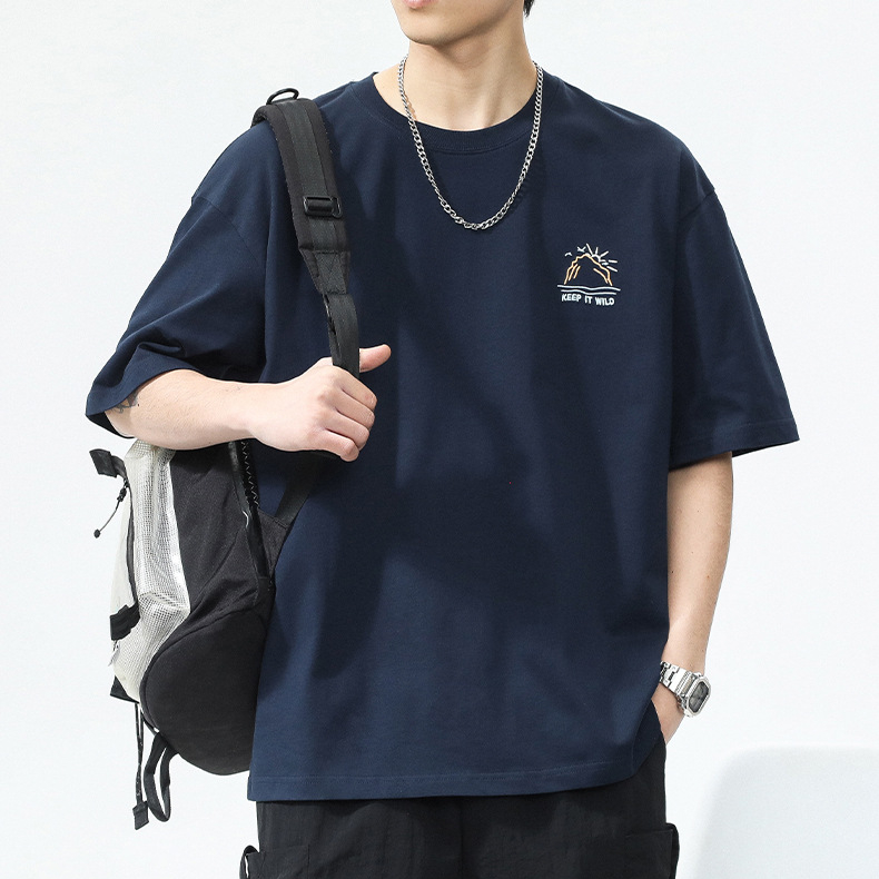 夏季新款街頭潮流bf風創意印花圓領T恤男女學生短袖