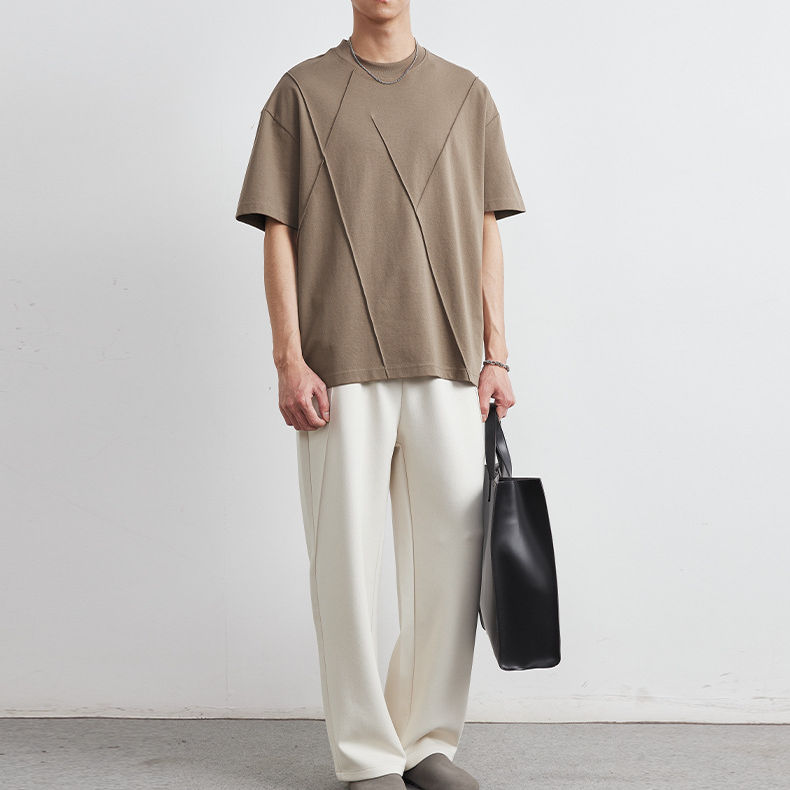 重磅美式短袖T恤男夏季2025新款寬鬆男士體恤涼感薄款上衣潮