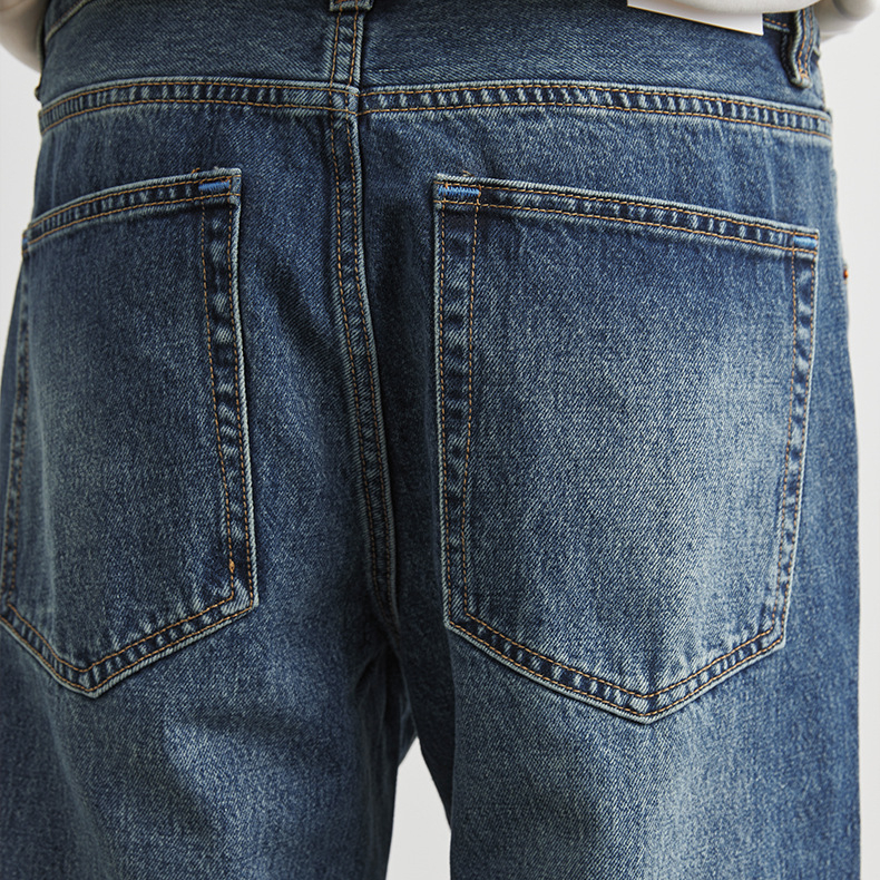 精梳棉牛仔褲男士春秋季2025新款Cleanfit直筒闊腿褲長褲