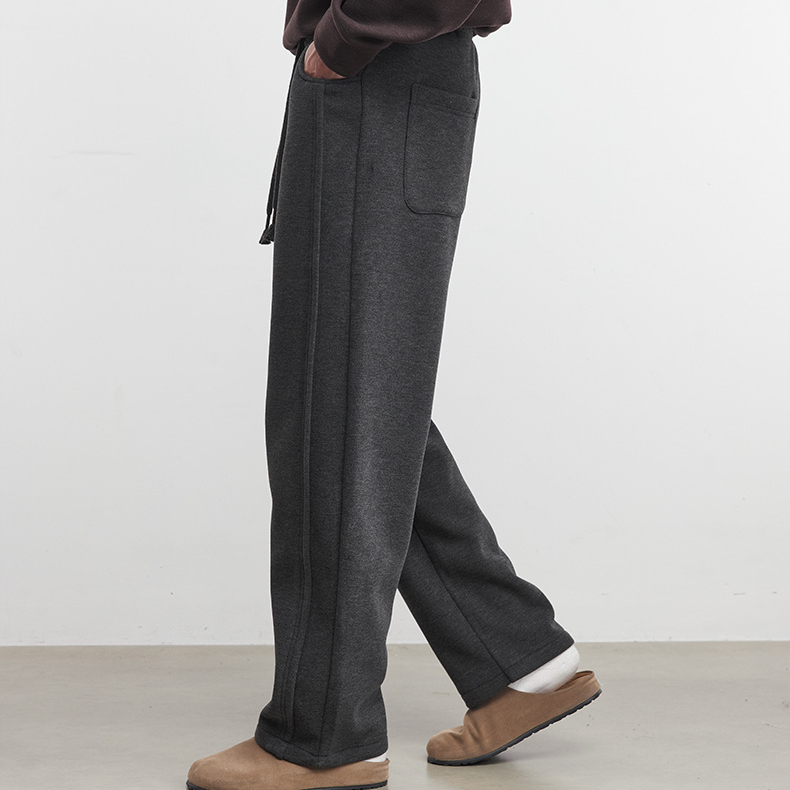 500g重磅加絨保暖休閒褲秋冬季男針織時尚百搭衛褲