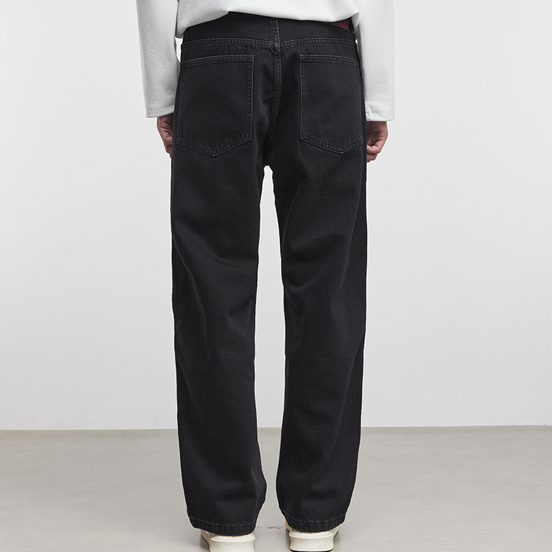幽裁高級感黑色直筒牛仔褲男秋季2025新款休閒褲子男褲子