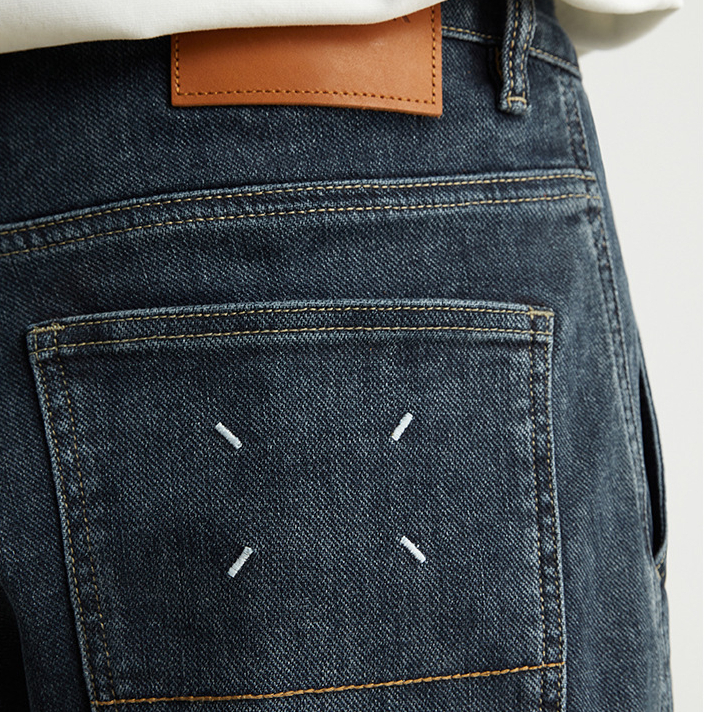 春季水洗牛仔褲男士微寬鬆直筒潮牌百搭彈力休閒長褲子男