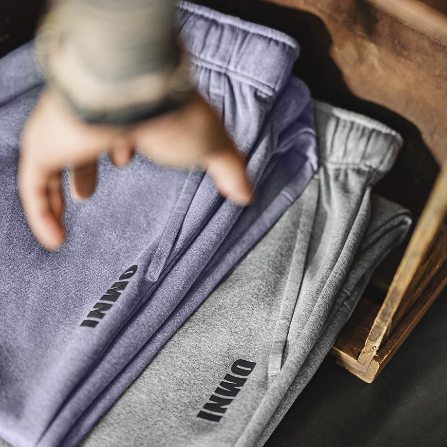 美式休閒Easypants灰色衛褲空氣層直筒束腳運動褲子男秋