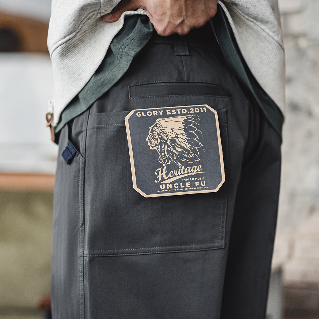 美式人字紋休閒褲直筒休閒黑色通勤打褶皺A字西褲男款春