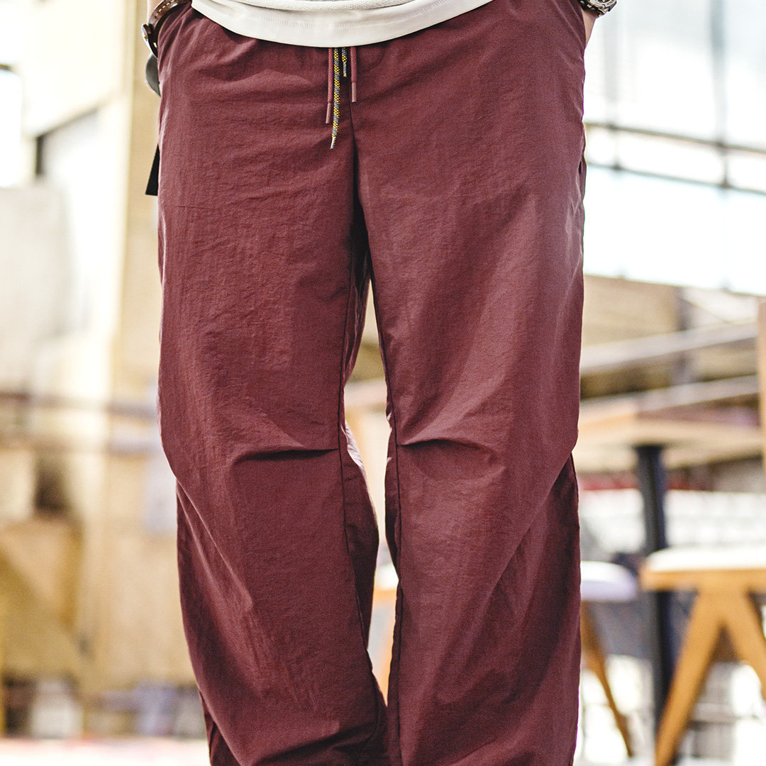 美式山系傘兵褲戶外薄款塔絲隆直筒機能休閒長褲子男士春