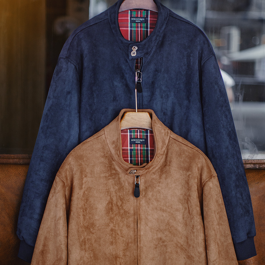 美式復古麂皮絨哈靈頓G9夾克美拉德vintage短款外套男秋