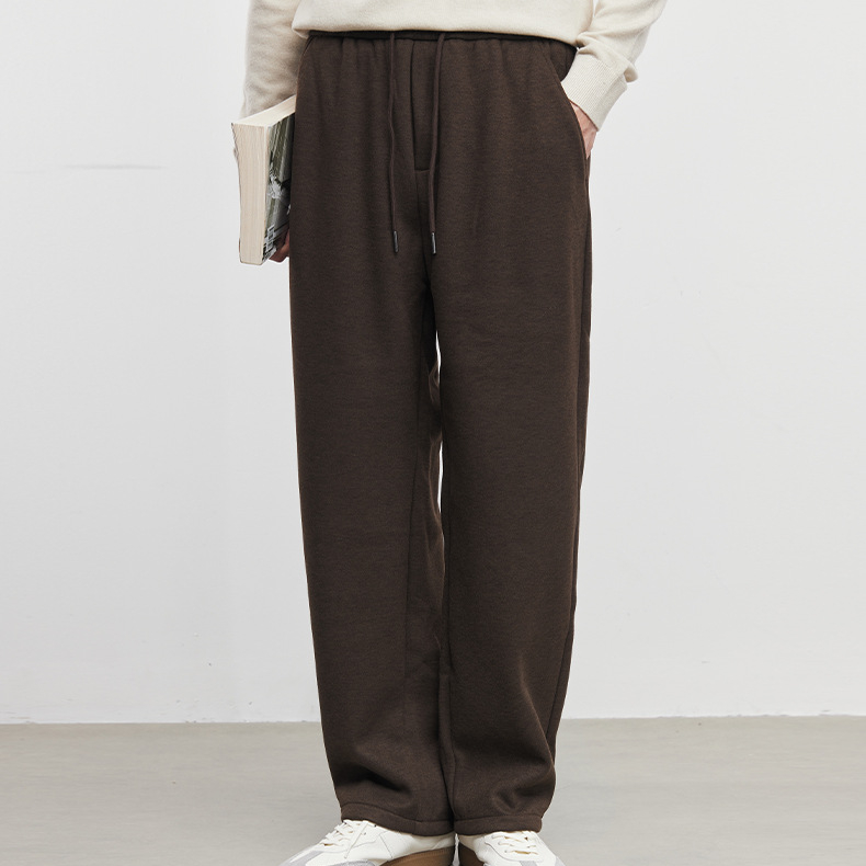 男士柔垂寬鬆休閒衛褲秋冬垂感直筒運動褲潮流百搭長褲