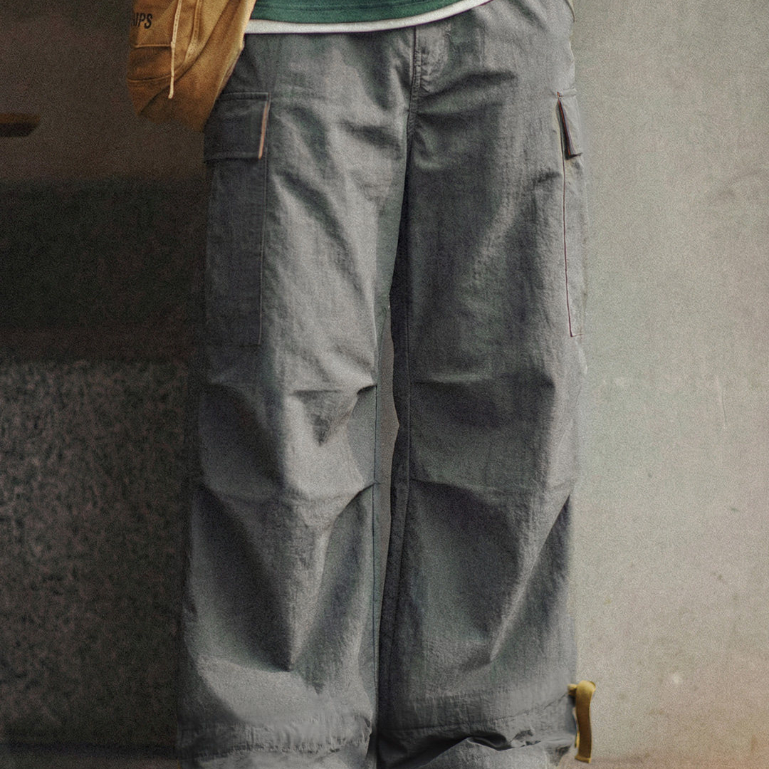 美式M65傘兵褲寬鬆山系機能闊腿大口袋直筒休閒褲男款春