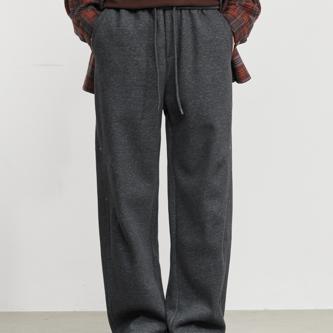 暖絨重磅加絨慕斯空氣棉廓形結構百搭休閒褲冬季抽繩衛褲