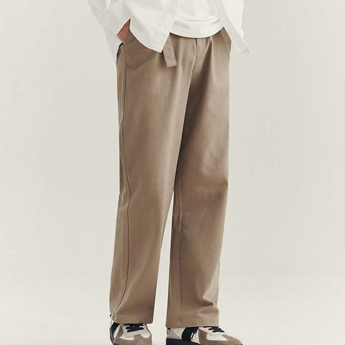 秋季褲子男休閒褲高級感寬鬆直筒時尚百搭長褲