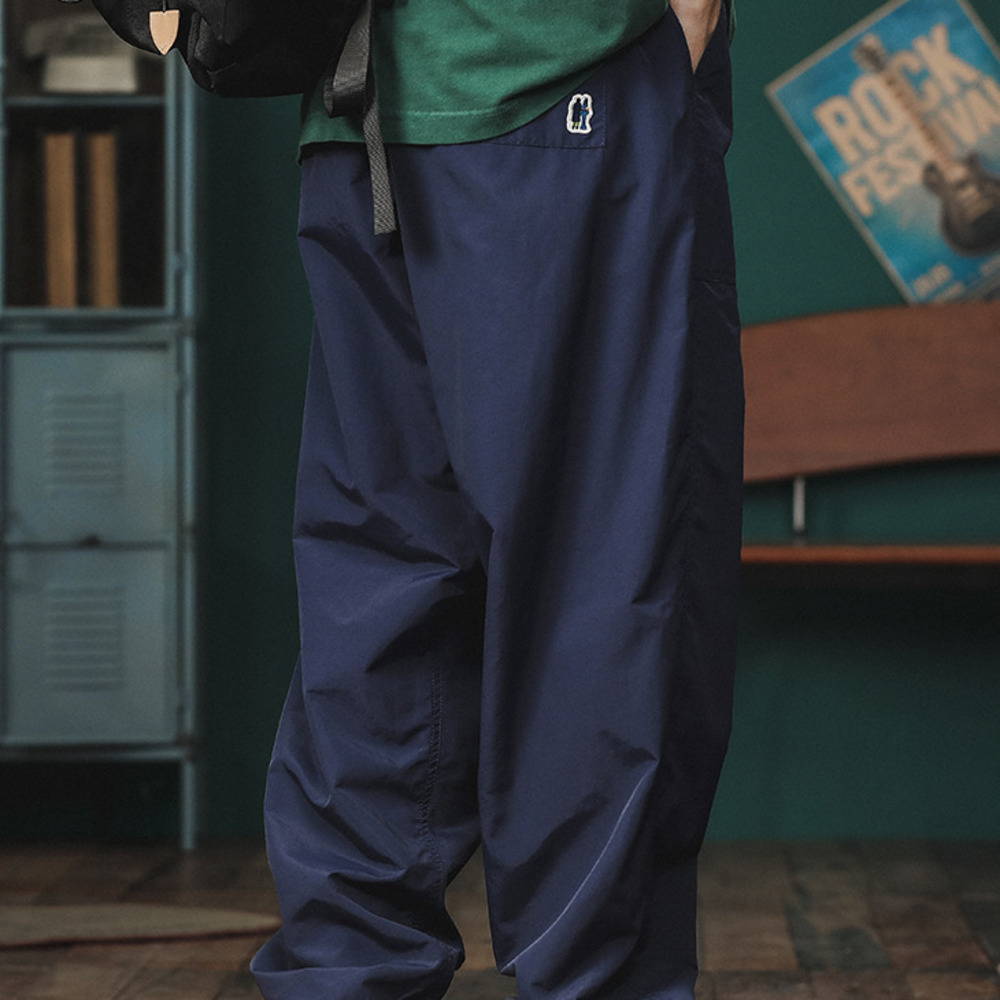 潮牌闊腿工裝褲男寬松直筒休閑褲夏季新款復古戶外速幹運動褲