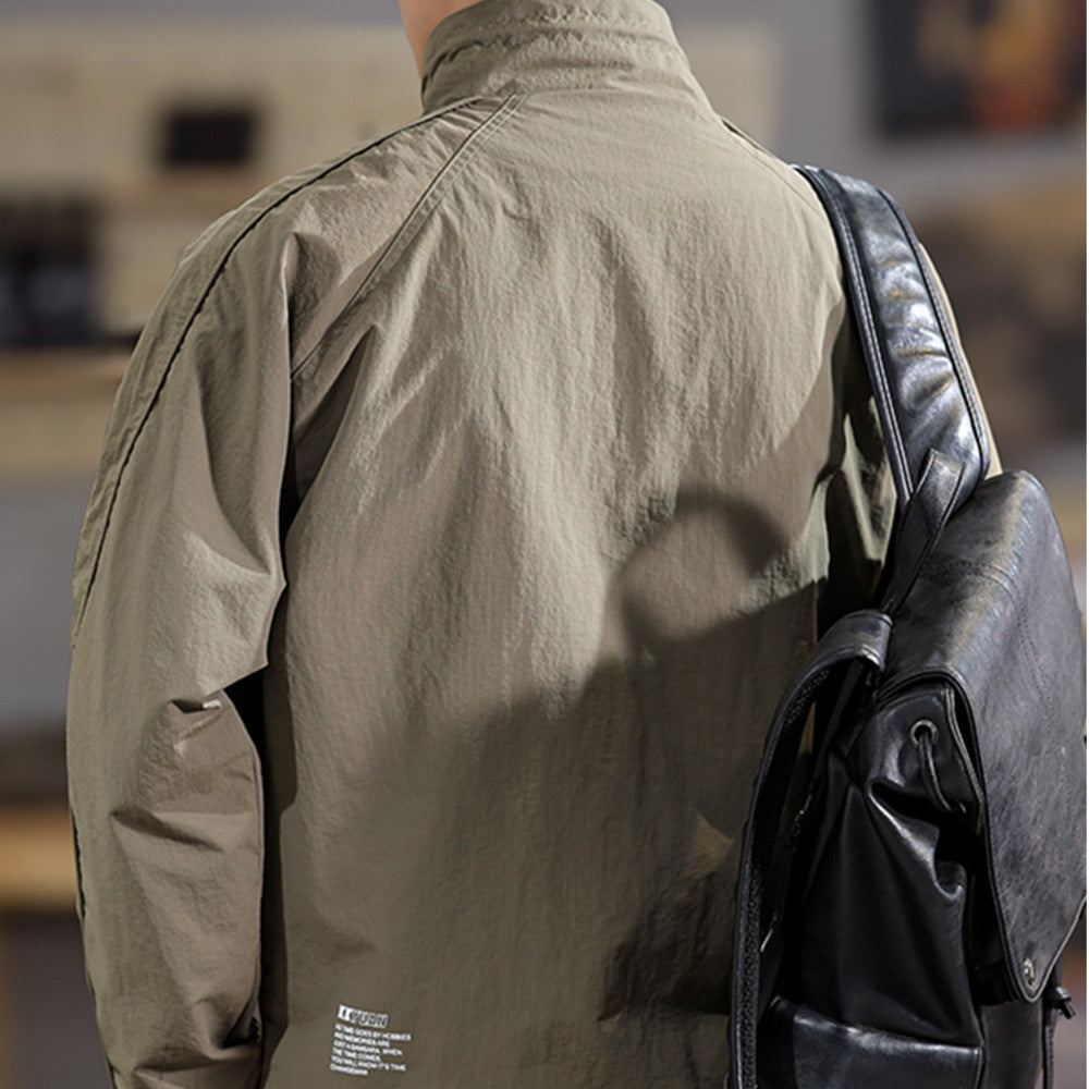 秋冬新款美式復古獵裝男士夾克百搭潮牌戶外登山沖鋒工裝休閑外套