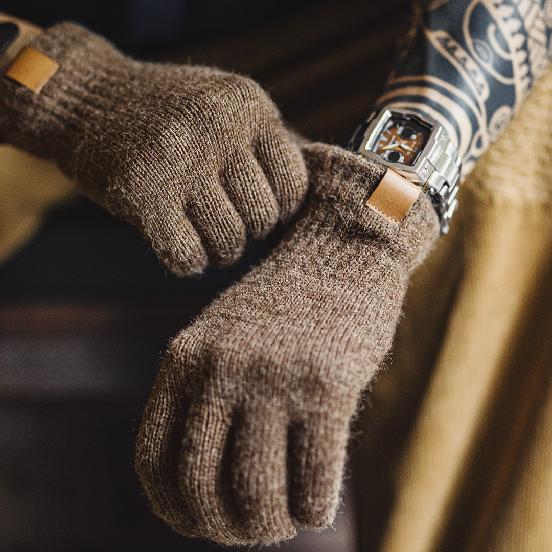 美式復古北極絨分指觸屏手套加厚防寒防風保暖男女秋冬季