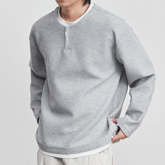 假兩件純色寬鬆長袖T恤男春秋季2026新款休閒百搭打底衫上衣