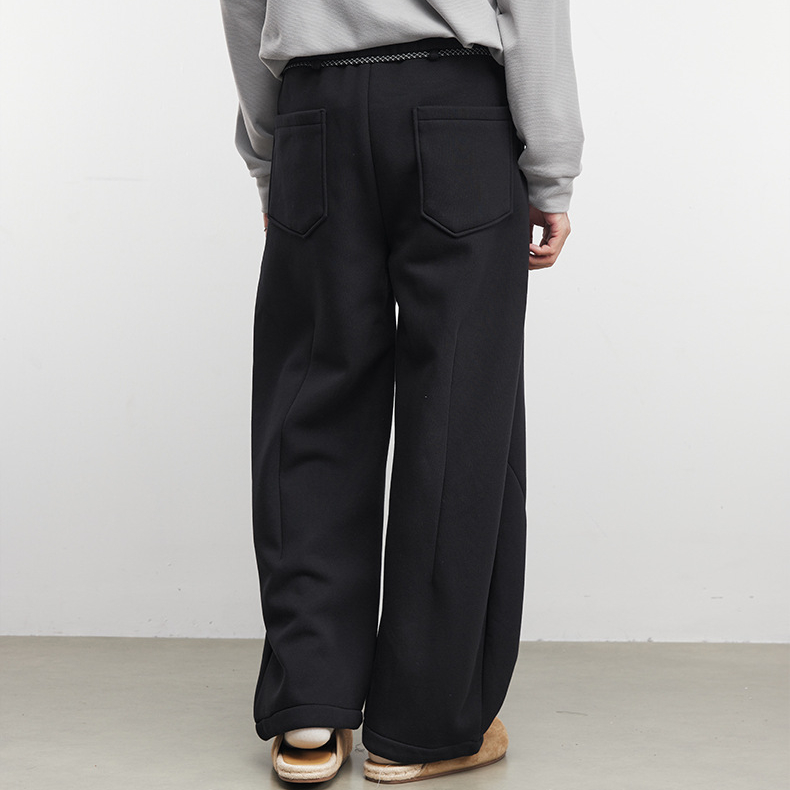 舒暖絮420g重磅加絨慕斯空氣棉直筒休閒褲男百搭寬鬆衛褲