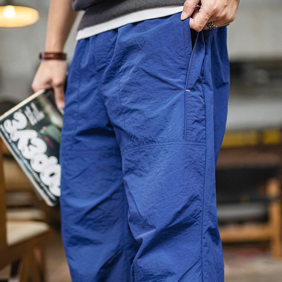 美式塔絲隆山系束腳傘兵褲直筒闊腿薄款寬鬆休閒褲子男春