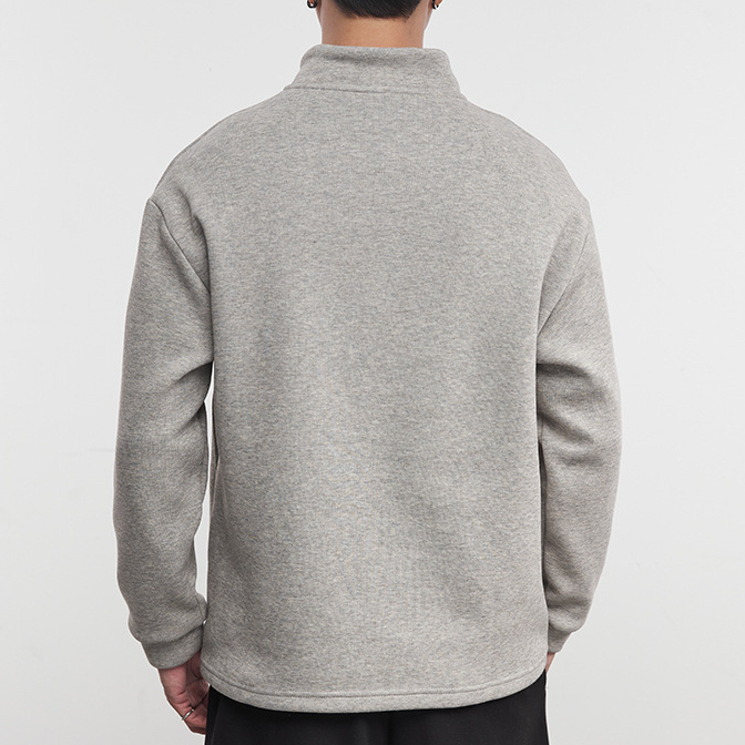 暖舒立體剪裁加絨保暖衛衣秋冬季男半開拉鍊休閒百搭上衣