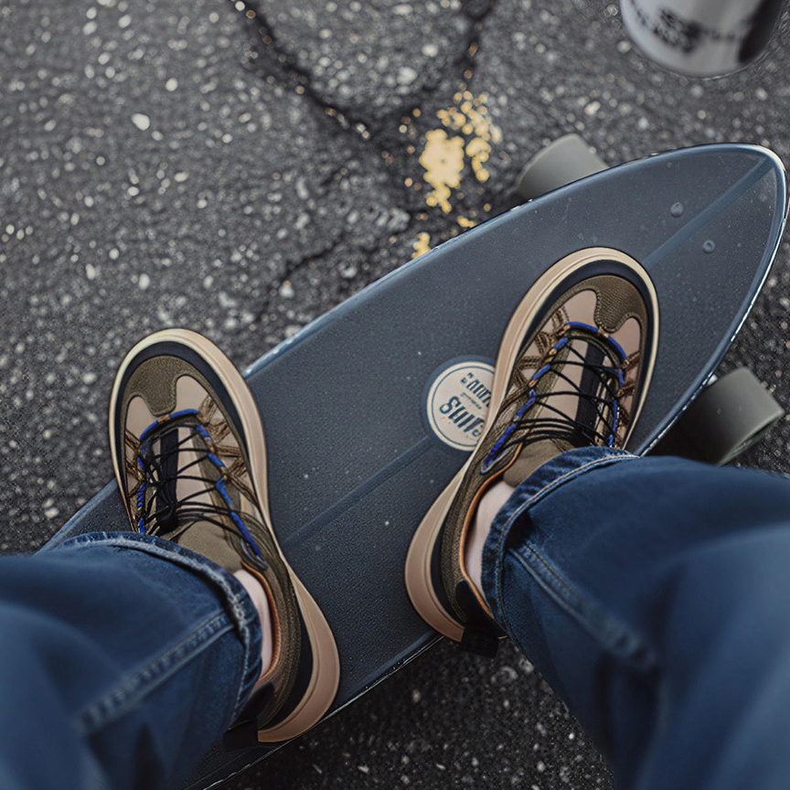 無境新款男士厚底增高山系板鞋機能風通勤鞋運動免系休閒鞋子