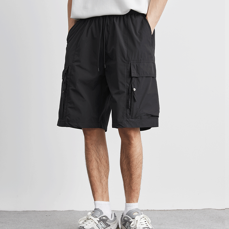 速乾五分褲男夏季簡約純色薄款休閒褲男款冰涼透氣短褲子