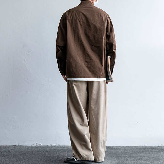 2026秋季新款闊腿休閒褲男士美式潮牌復古痞帥寬鬆彎刀褲直筒長褲