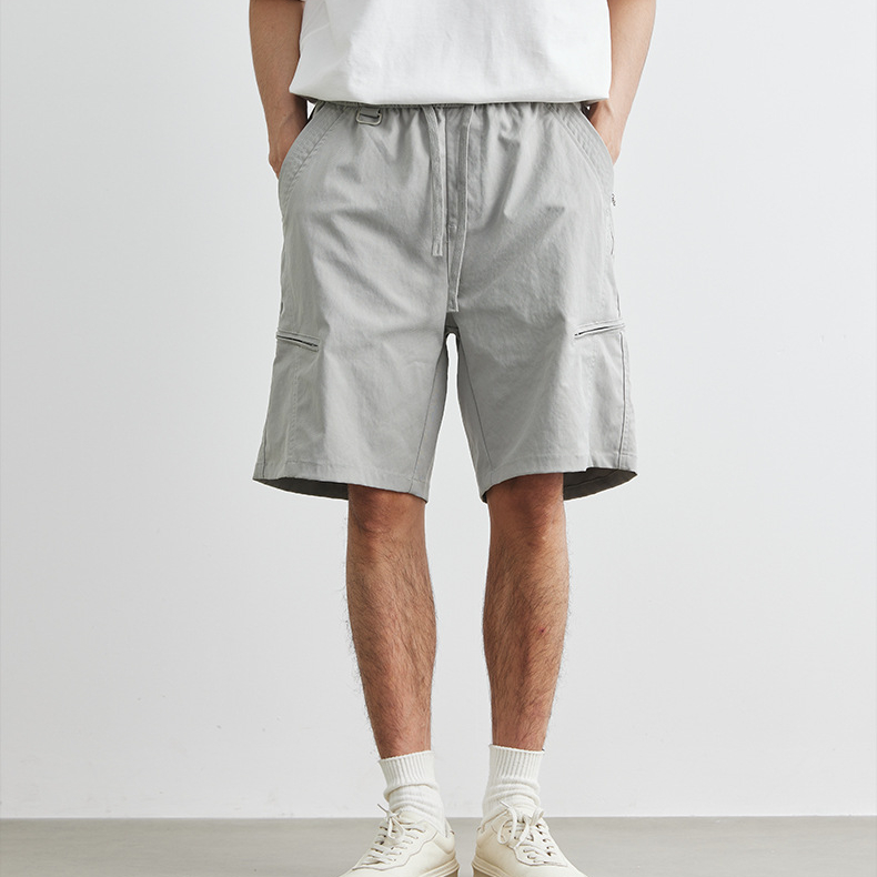 工裝機能短褲男夏季2025新款五分中褲寬鬆抽繩薄款褲子潮