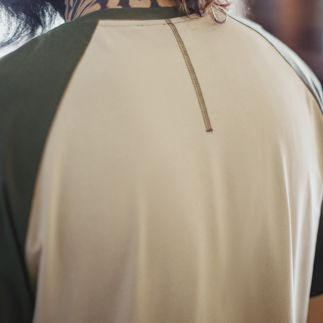 美式復古撞色涼感T恤速幹跑步運動插肩袖防曬短袖男夏季