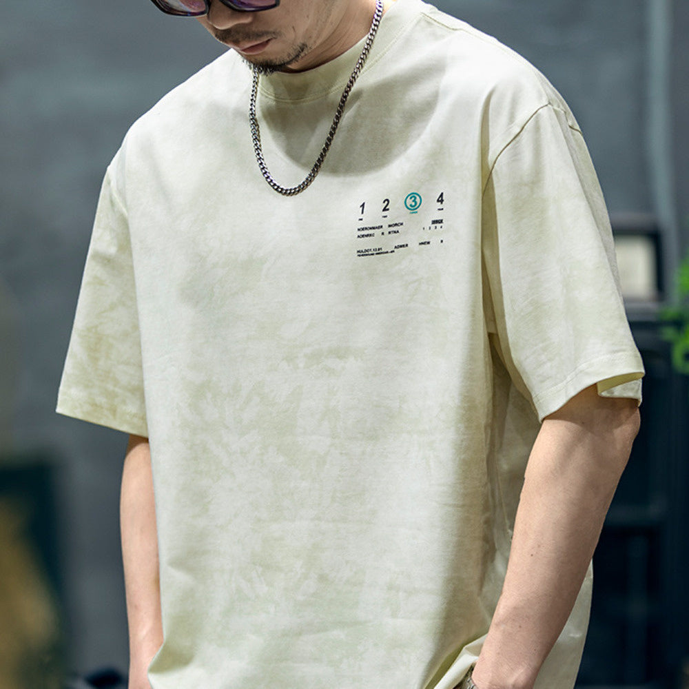 230g字母印花短袖t恤男夏季潮牌大碼美式寬松半袖男生刺繡體恤衫