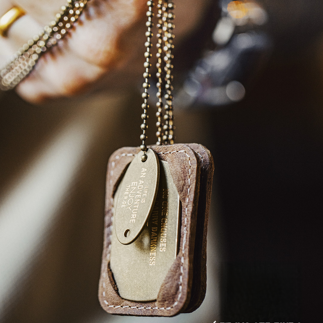 美式復古M41黃銅字母軍牌吊墜項鍊做舊兵男掛件痞帥