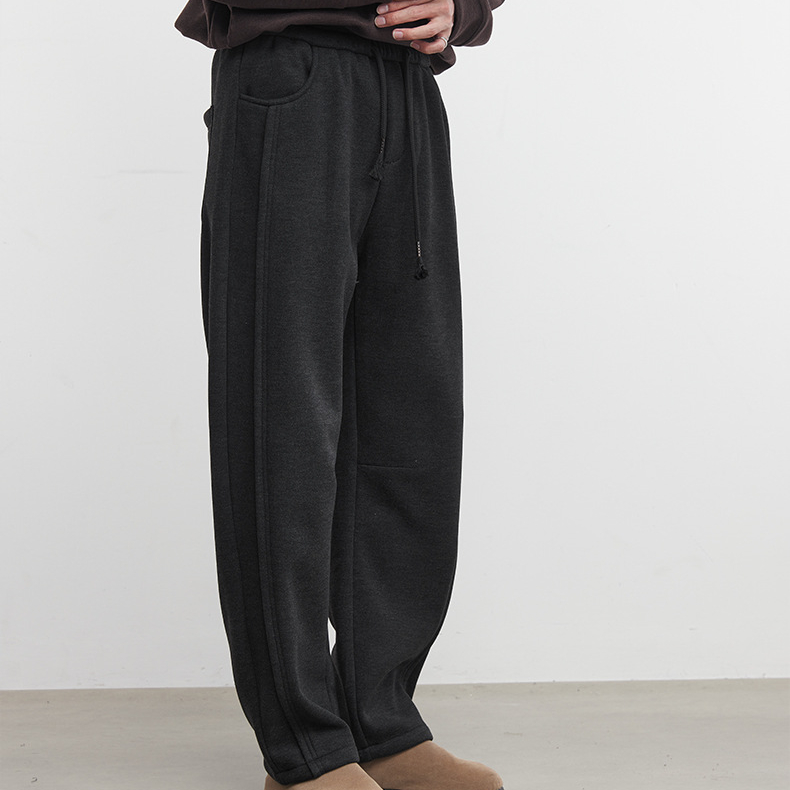 500g重磅加絨保暖休閒褲秋冬季男針織時尚百搭衛褲