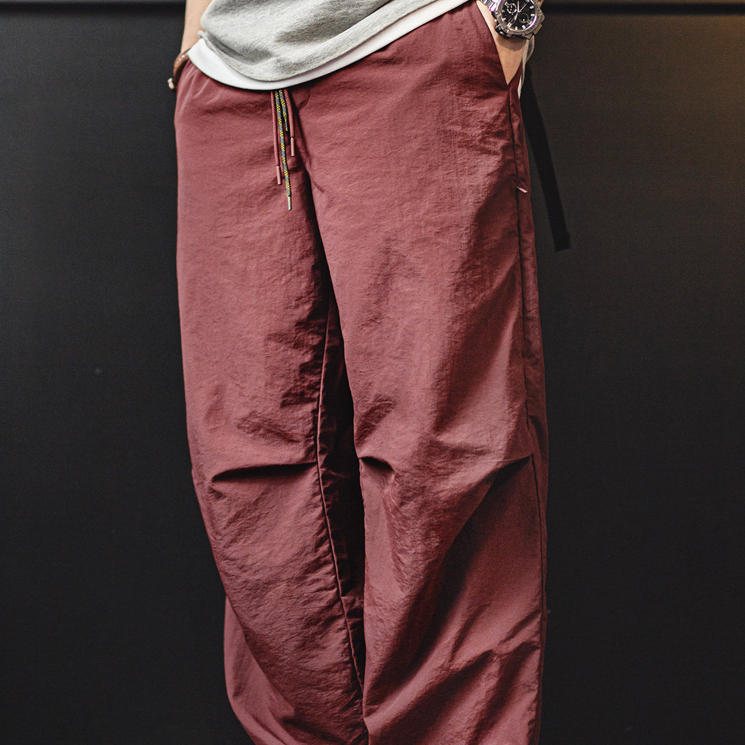 美式山系傘兵褲戶外薄款塔絲隆直筒機能休閒長褲子男士春