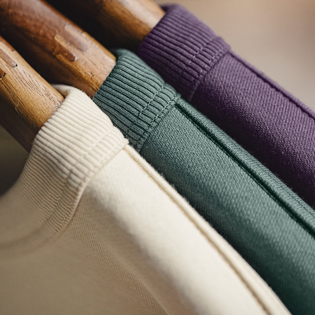 美式新疆棉衛衣紫色圓領套頭無帽外穿寬鬆長袖外套男款春