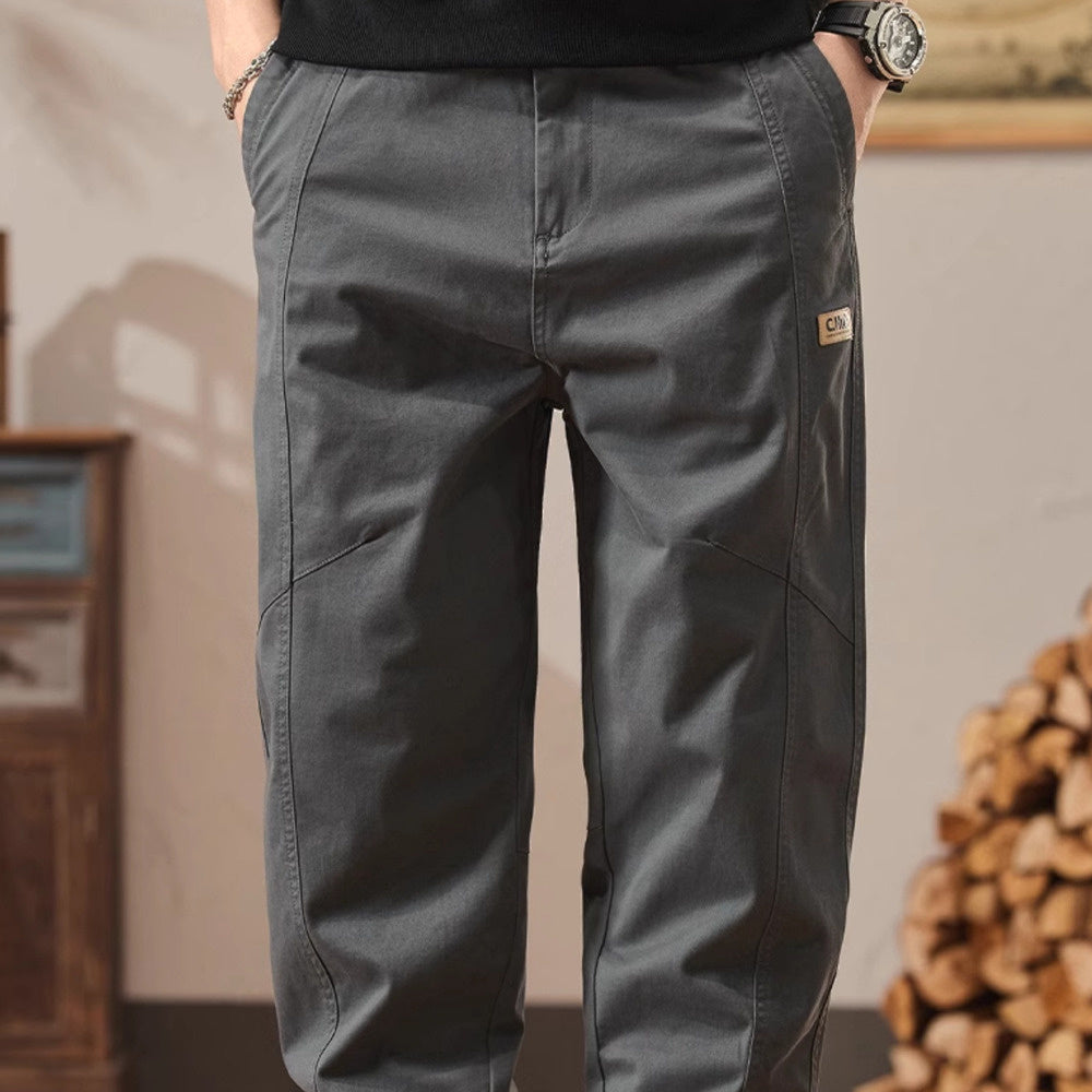 美式休閑褲男士春秋季新款寬松束腳哈倫工裝褲