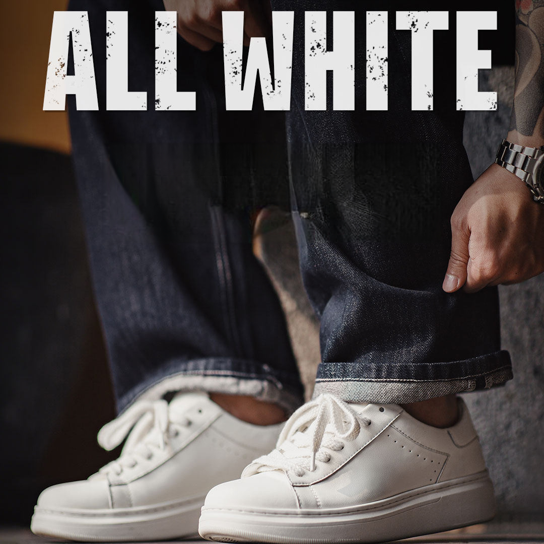 美式百搭厚底小白鞋增高白色板鞋圓頭經典休閒鞋子男款