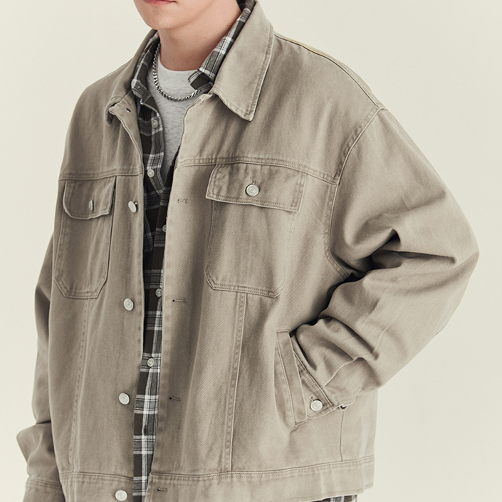 秋冬季純棉外套男士潮款高級感痞帥寬鬆街頭復古翻領夾克