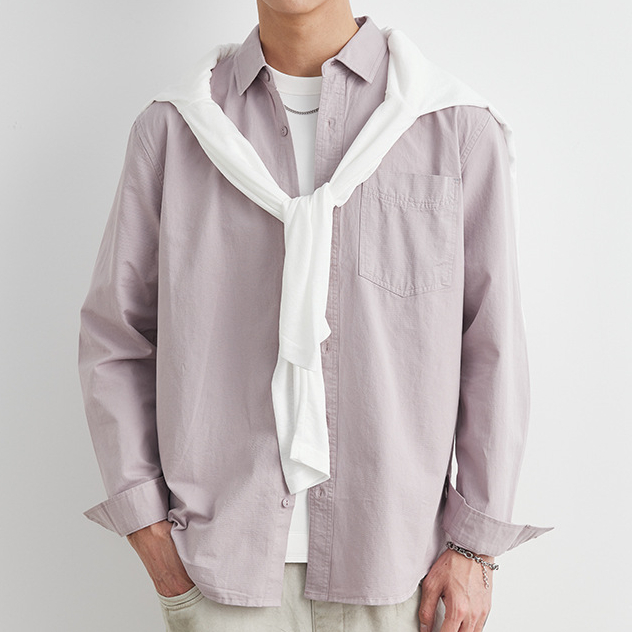純棉工裝長袖襯衫男款春秋季2025新款寬鬆日系襯衣上衣潮