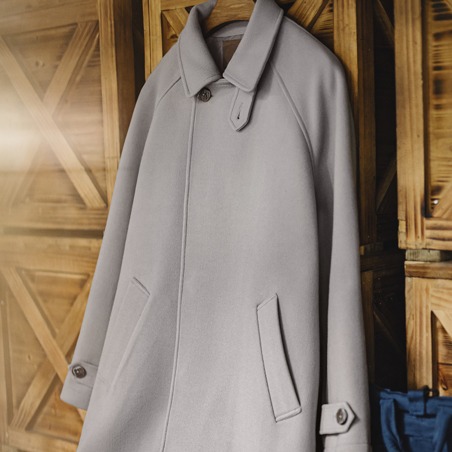 德式灰色巴爾瑪肯風衣中長款戰壕大衣廓形英倫外套男秋