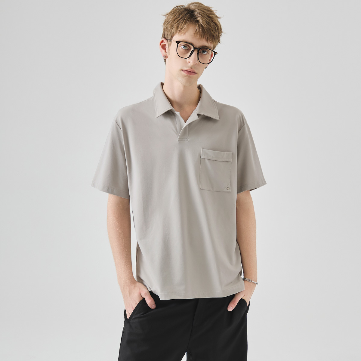 商務休閒短袖POLO衫男士夏季薄款高級感百搭翻領上衣工服