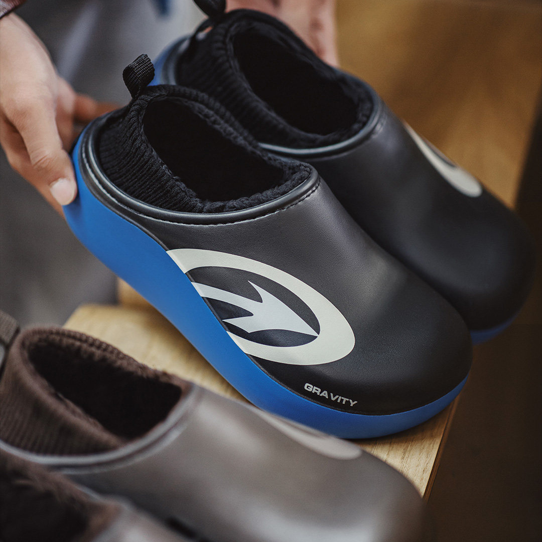 新款冬天一腳蹬休閒鞋加絨保暖辦公室全包跟厚底外穿男拖