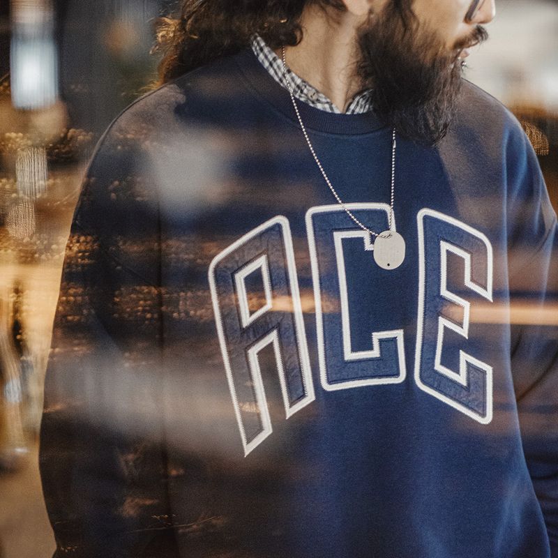 美式休閒字母刺繡衛衣學院風加厚加絨保暖圓領上衣男秋冬