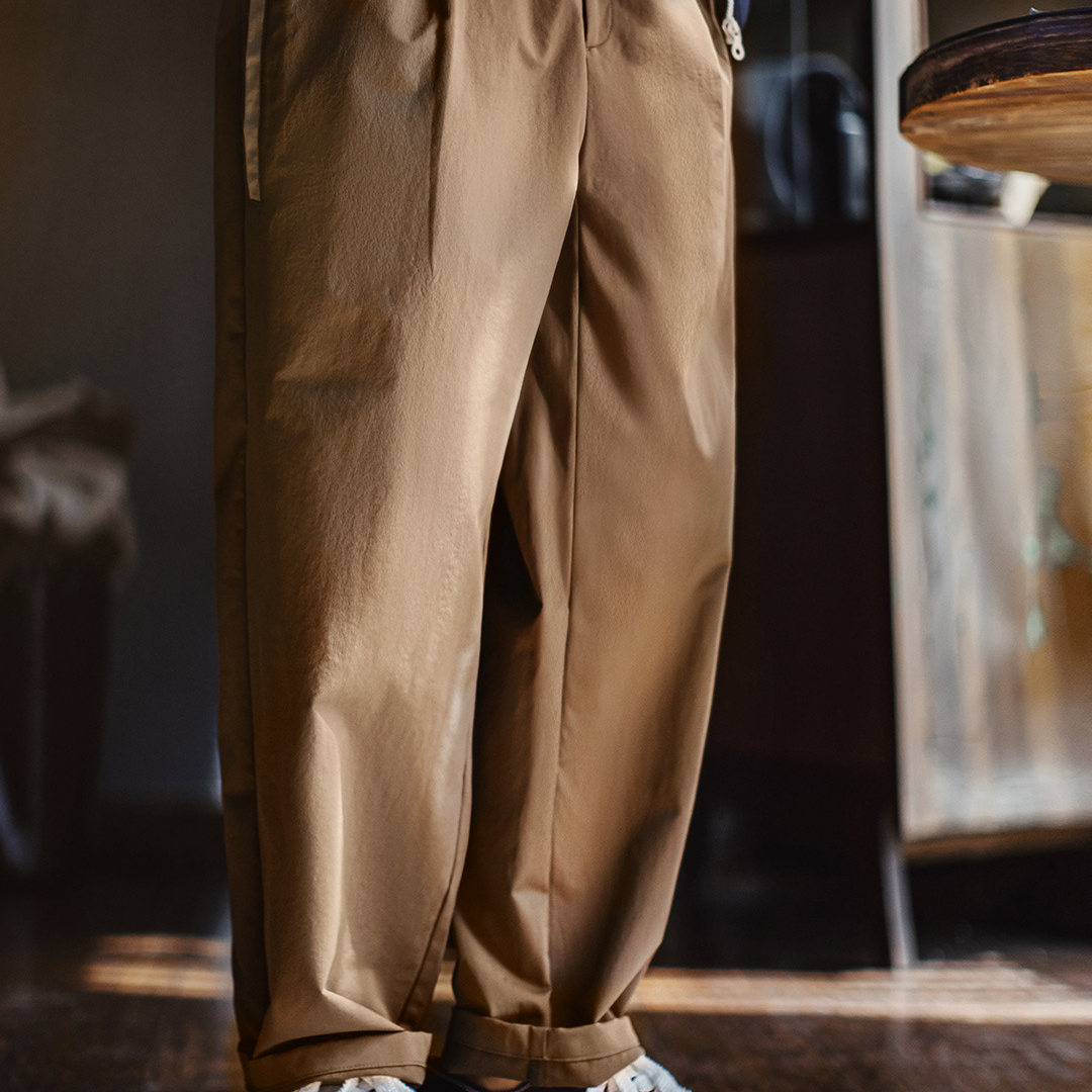 美式復古四面彈休閒褲卡其色通勤抗皺錐型薄款長褲子男秋