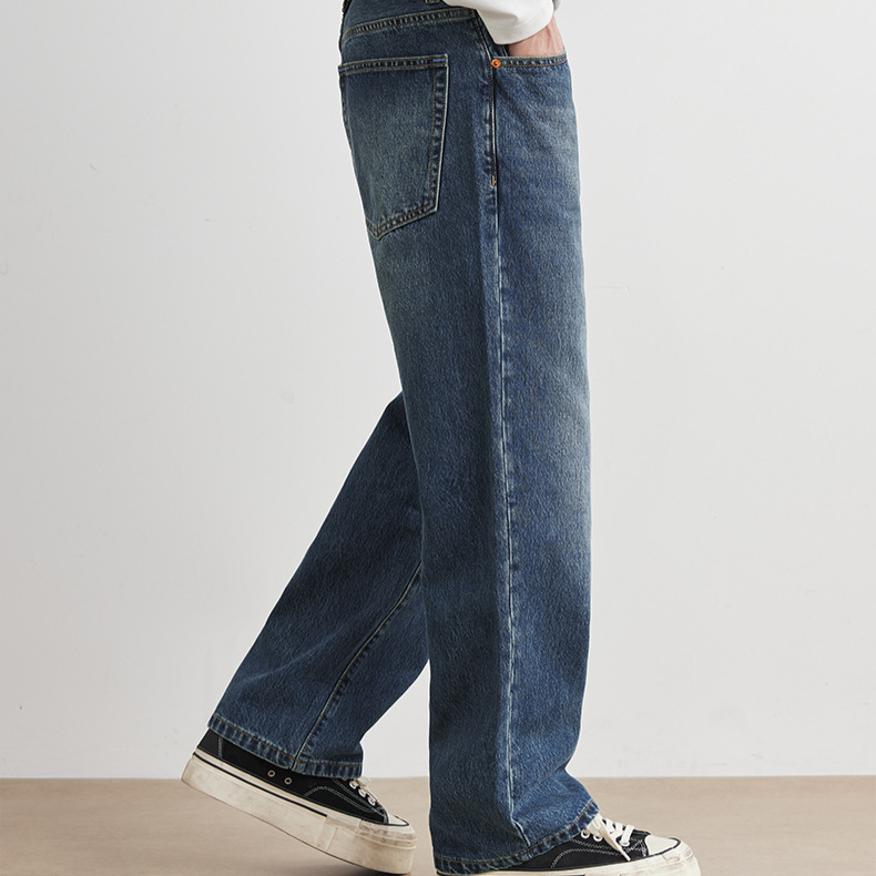 精梳棉牛仔褲男士春秋季2025新款Cleanfit直筒闊腿褲長褲