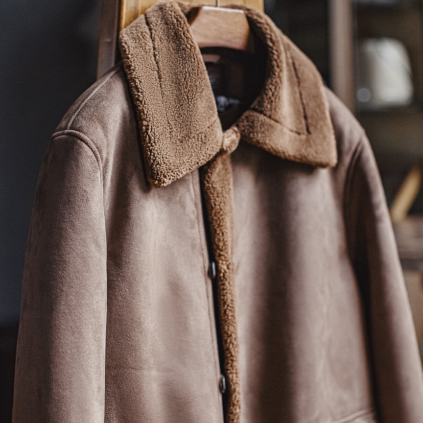 美式復古B7麂皮絨派克大衣中長款仿羊羔毛加厚外套男款冬