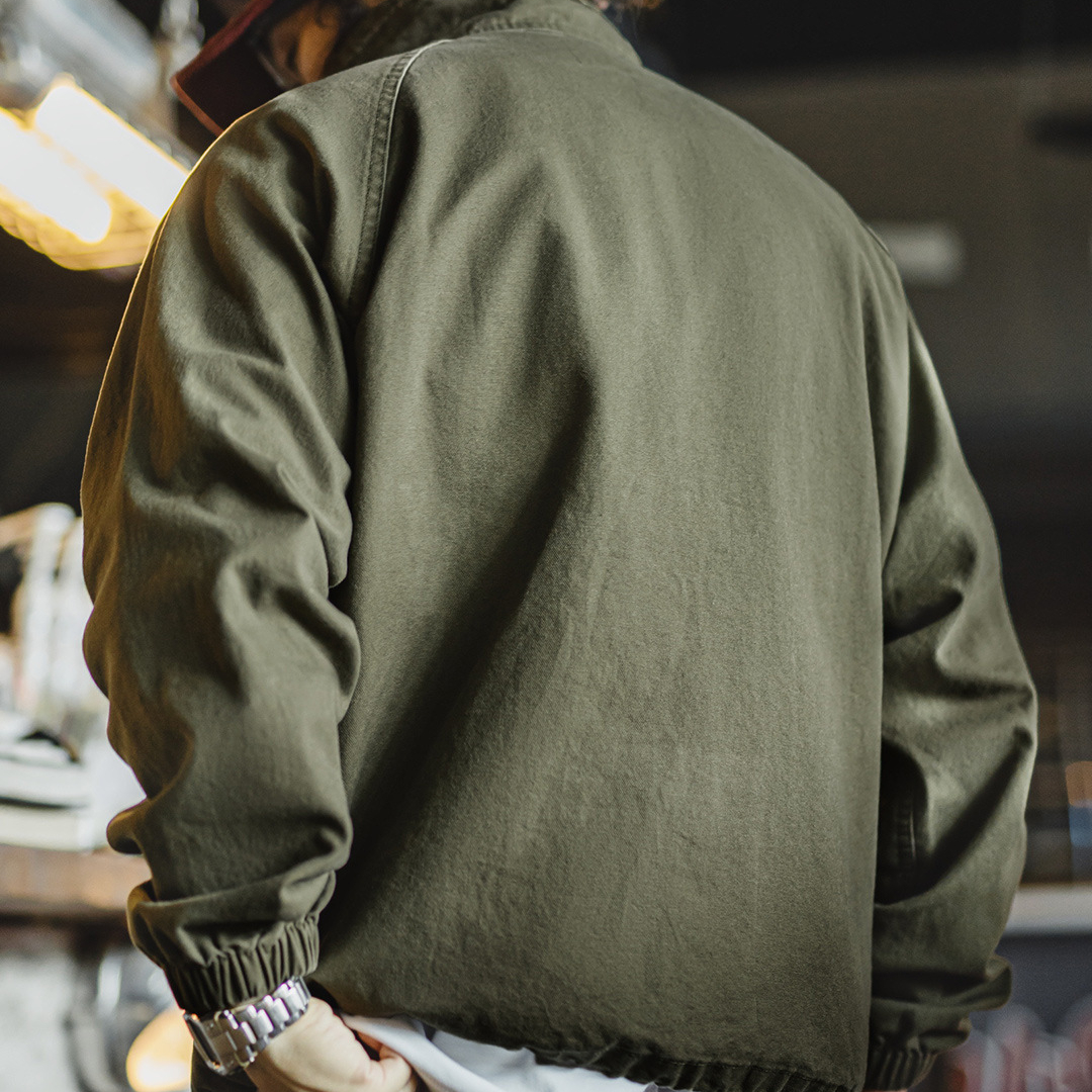 美式復古立領M65夾克防風廓形軍綠色硬漢vintage外套男秋