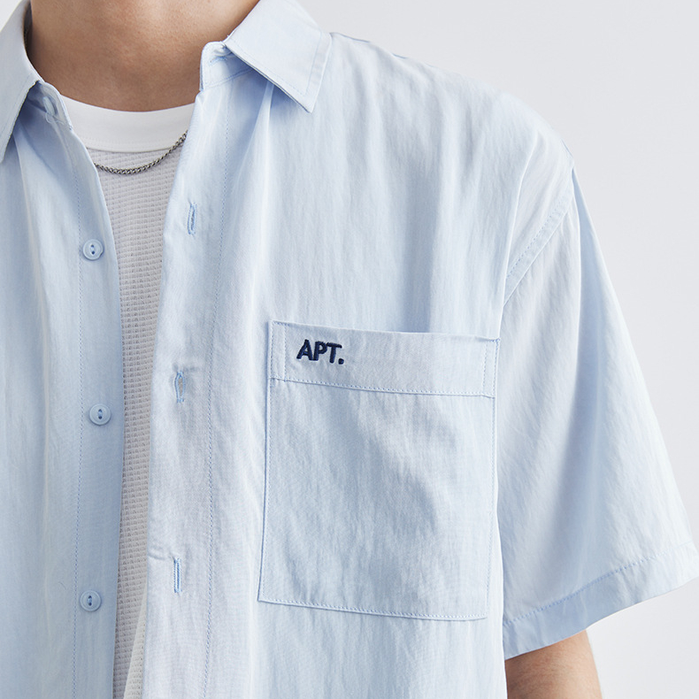 短袖襯衫男夏季新款重磅半袖襯衣寬鬆休閒開衫外套上衣潮