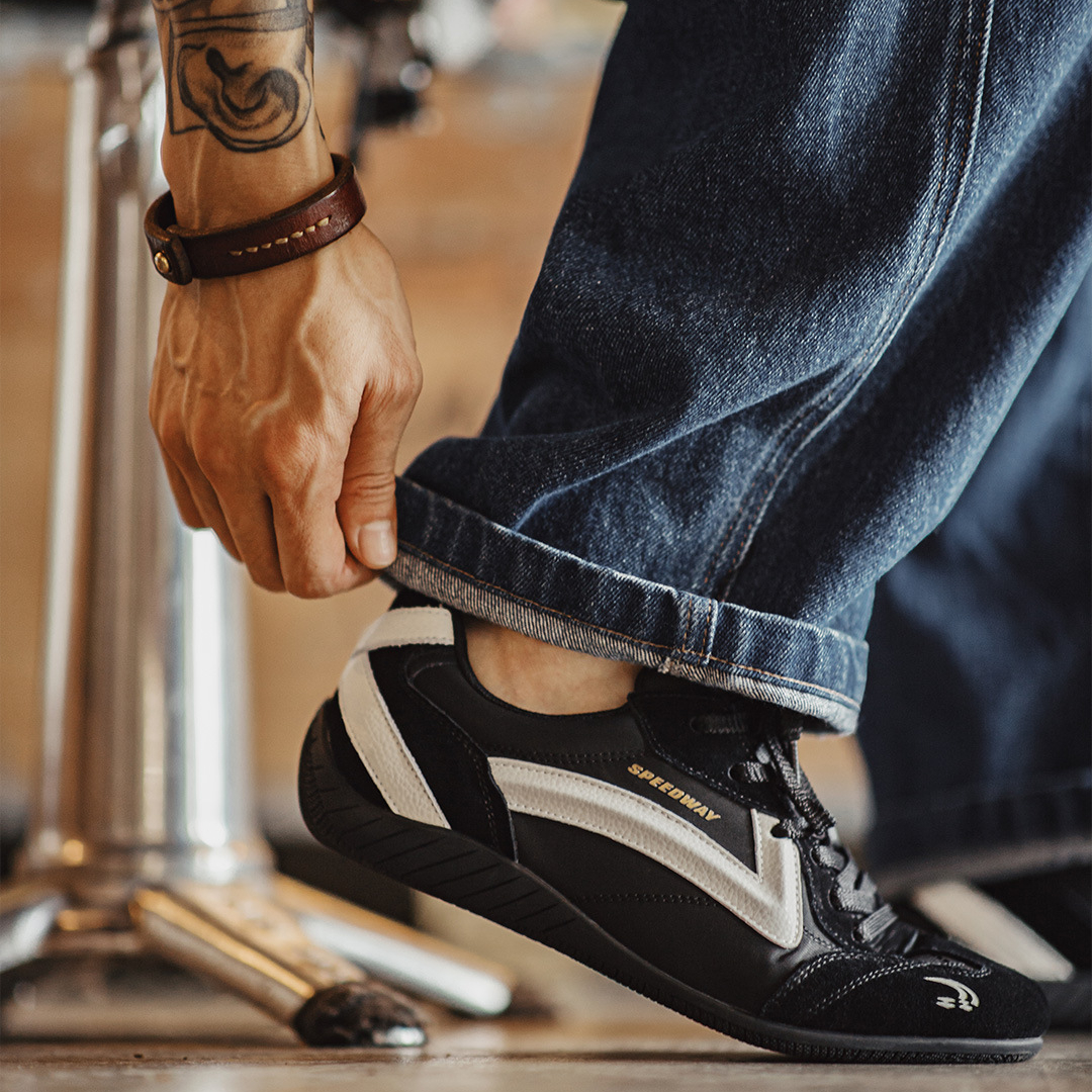 極速賽車鞋男款2025夏季新款復古透氣德訓鞋薄底運動休閒鞋子