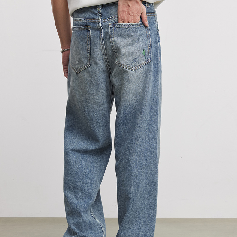 369g竹節萊賽爾牛仔褲男春秋季2026新款Clanfit直筒休閒褲子